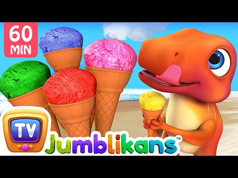 The Ice Cream Colors Song with Jumblikans Dinosaurs + More ChuChuTV Toddler Learning Videos