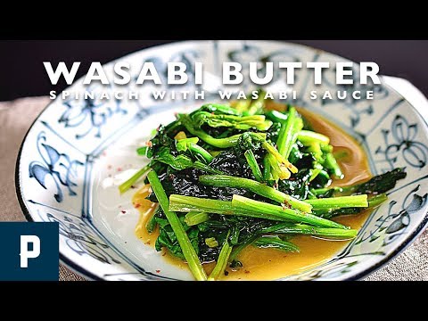 Stir-fry the spinach with Wasabi Sauce 【Japanese food】recipes