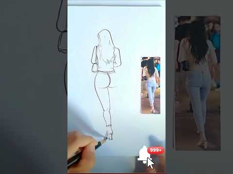 Sketch of sexy young woman from behind #color #art #colorpage