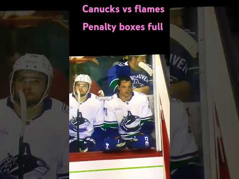 Vancouver Canucks vs flames penalty boxes full #canucks #hockey #flames #NHL #vancouvercanucks