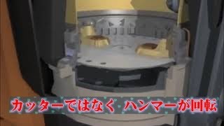 ディスポーザーのハンマーミル粉砕