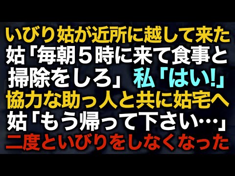 【スカッとする話】いびり姑が近所に越して来た姑「毎朝５時に来て食事と掃除をしろ」私「はい！」強力な助っ人と共に姑宅へ姑「もう帰って下さい…」二度といびりをしなくなった【修羅場】