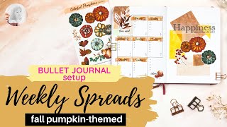 autumn themed| weekly log bullet journal ideas| October 2022| PLAN WITH ME| fall sticker & printable