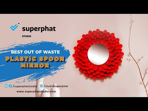 DIY Plastic Spoon Mirror | Wall Hanging | Best Out Of Waste | Superphat Studio