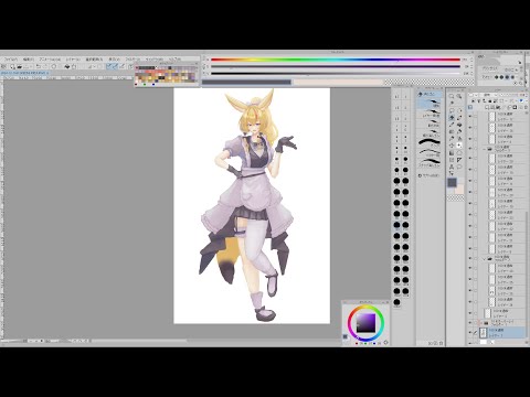 無言で作業垂れ流し【お絵かき/尾丸ポルカ】