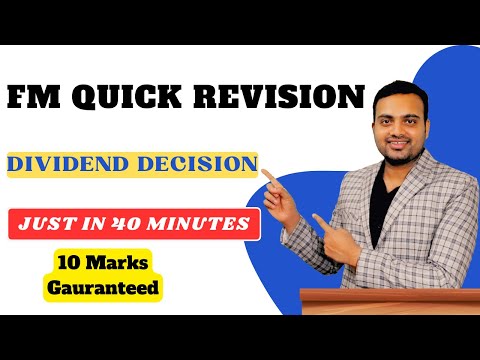 Dividend Decision Revision lecture| FM Revision series| Ca Prakash Patel