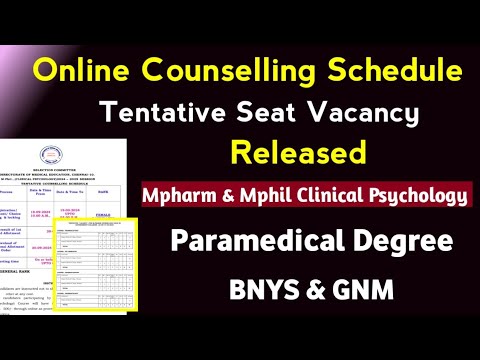 📣 Online Counselling Schedule & SeatVacancy Released - Mpharm & Clinical Psychology 📣