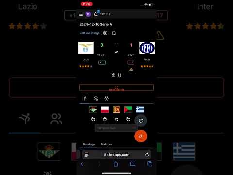 Lazio vs Inter in an alternative universe. Italian Serie A. simcups.com