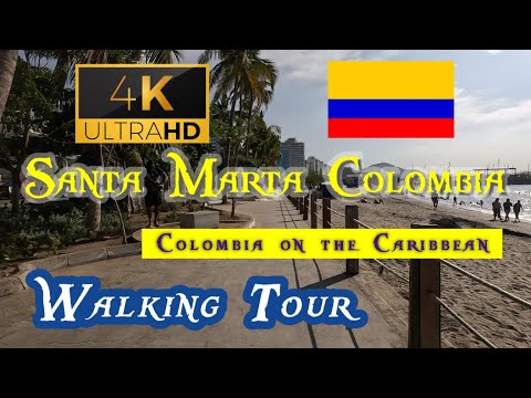 🇨🇴【4K 60fps】WALK - Santa Marta ~ walking Tour - Colombia