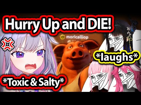 Biboo gets a bit too SALTY & TOXIC After Losing To Calli, Nerissa and Raora 【Hololive】