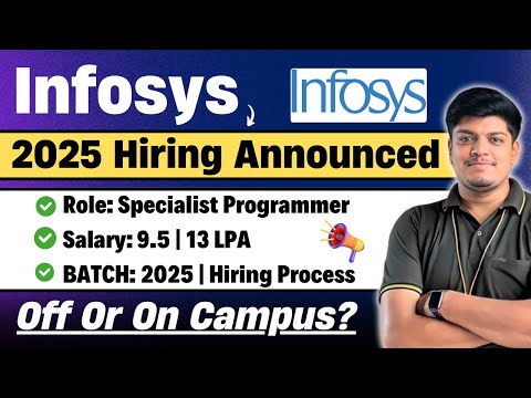 🔥Infosys 2025 SP Hiring | Off Or On Campus | NATS College ? | Salary: 9.5 | 13 LPA | Infosys Hiring