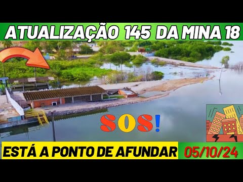 Atualização 145 da mina 18 da Braskem no Mutange | Maceió | Alagoas Brasil | visto de cima em 4K