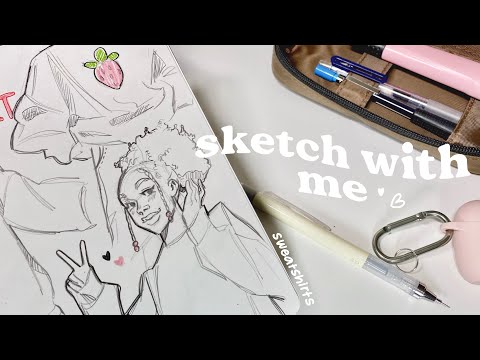 (ASMR) Sketch with me // sweatshirts🍓