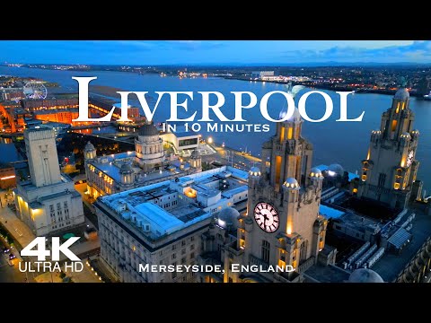 LIVERPOOL 🇬🇧 Drone Aerial 4K 2024 Merseyside England United Kingdom UK