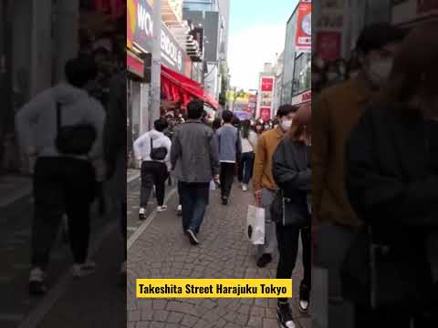 Walking in Takeshita Street Harajuku Tokyo 🗼 #tokyowalk #japan #4kvideo #4ktour #japanlife