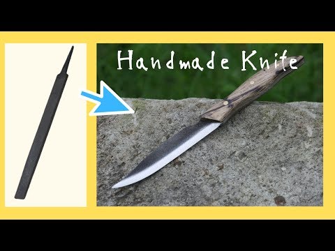 【Handmade knife DIY】古いヤスリからキャンプ用サバイバルナイフを作る方法。