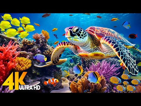 Ocean 4K - Sea Animals for Relaxation, Beautiful Coral Reef Fish in Aquarium (4K Video Ultra HD) #31