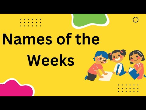 Week Days Name | Weeks Name in English | Videos for toddlers | Sunday Monday