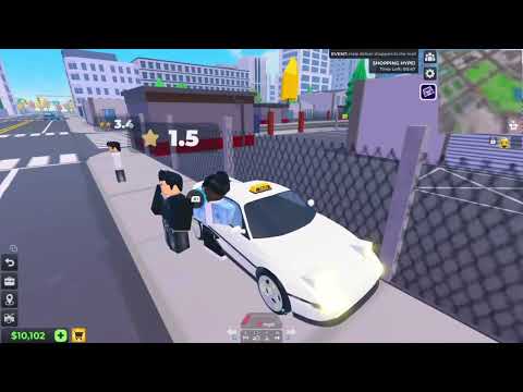 Playing taxi boss on Roblox.