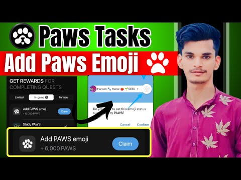 Add Paws Emoji Task | Paws 6000 Piont Claim | Paws New Task Kaise Kare | Paws Withdraw