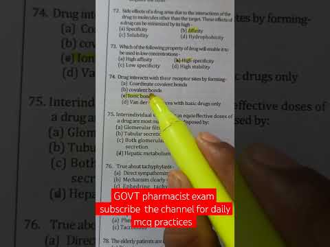 GOVT pharmacist exam MCQ2023|esic pharmacist exam|#pharmacist #gdc