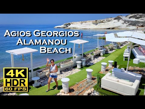 Agios Georgios Alamanou Beach , Cyprus 4K 60fps HDR Dolby Atmos 💖 The best Places 👀 Walking Tour