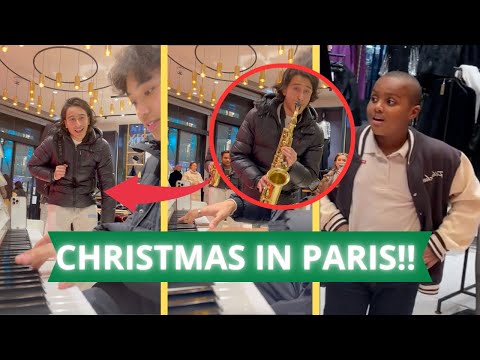 Unexpected duo on “All I want for Christmas is you” in public (piano & sax) 😱