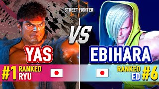 SF6 🔥 YAS (#1 Ranked Ryu) vs EBIHARA (#6 Ranked Ed) & YHCMOCHI (Dhalsim) 🔥 SF6 High Level Gameplay