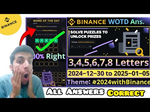 2024 with Binance WOTD | Binance New WODL Answers Today | All Letters Word of the day