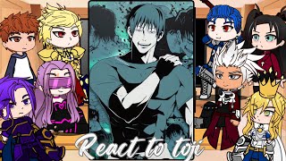 Fate stay night react to toji fushiguro as new servant | jujutsukaisen | Gacha life | gojo satoru