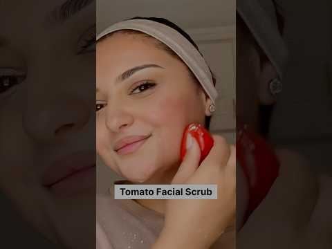 Parlour like tomato facial / brightening facial at home #shorts #facial #youtube #skincare #tanning