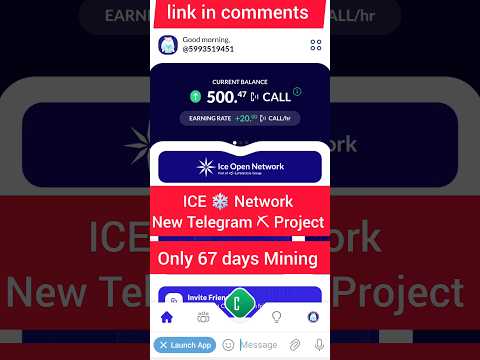 ice network new mining project on telegram | ice network telegram bot