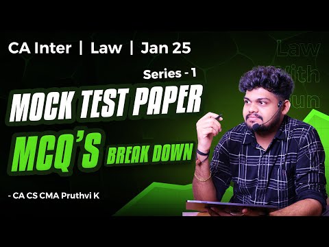 "Mock Test Paper Series 1: 📝 MCQs Breakdown" || BY CA CS CMA PRUTHVI KOTHAPUDI