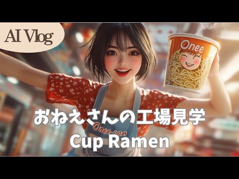 Onee-san's Hilarious Cup Noodle Factory Tour with Unexpected Antics!