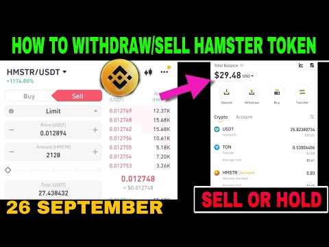 How To Withdraw And Sell Hamster Tokens | 1 Hamster Coin Price Today | How To Sell Usdt On Binance