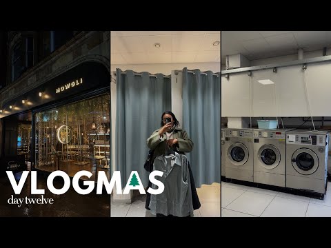 VLOGMAS DAY TWELVE| Shopping for my PROFESSIONAL SHOOT, reviewing my YouTube recap, Laundry errands