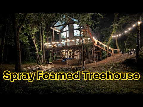 Treehouse Build Update: Electric, Plumbing & Spray Foam!