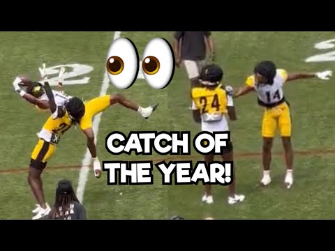 George Pickens makes CATCH OF THE YEAR Vs Joey Porter Jr 🔥👀 2023 Steelers Training Camp highlights