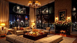 New Year's Eve Ambience at New York 🌃 Cozy Apartment with Elegant Jazz Saxophone Music & Fireworks 🎇