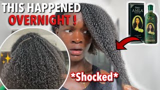 Shocking results! I left Amla Oil on my 4b/4c hair overnight and this happened