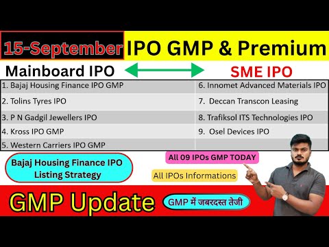 All IPO 09 GMP Today | Baja Housing Finance IPO Listing Strategy | Wester Carriers IPO GMP