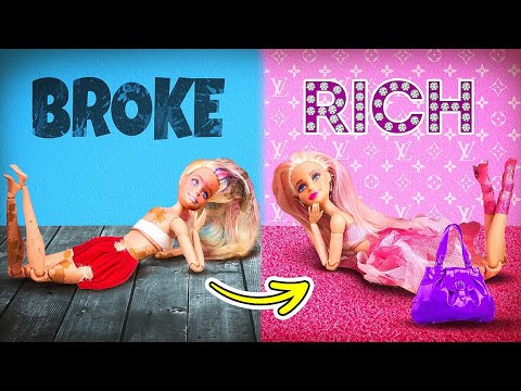 We Adopted a Poor Doll! 🥹 From Broke to Rich with a Doll Makeover! 👩🏻🤩