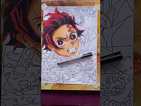 Drawing Tanjiro kamado । #demonslayer  #art #anime #jjk #shorts