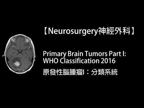 【Neurosurgery神經外科】Primary Brain Tumors Part I: WHO Classification 2016原發性腦腫瘤I：分類系統