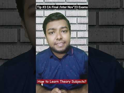 Tip#3 How to Learn Theory Subjects #Cafinal #Cainter #nov23 #castudents