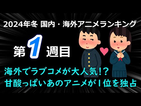 【2024冬アニメランキング】今期はラブコメ強し！？第1週は甘酸っぱいあのアニメが海外で1位を独占！！