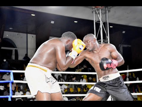 KAMADA NTEGE 'SURE FIRE' KOs Veteran Charles Kakande In 5Minutes Of Their Lightheavy Weight Contest.