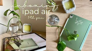 ipad air 5 unboxing || starlight, 64gb, apple pencil alternative, accessories