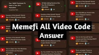 Memefi All Video Code And Answer | Memefi Code Today | Memefi