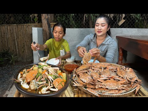 '' Tolerant girl cooking ''  Country girl Pich cook blue crabs - Yummy blue crab recipes